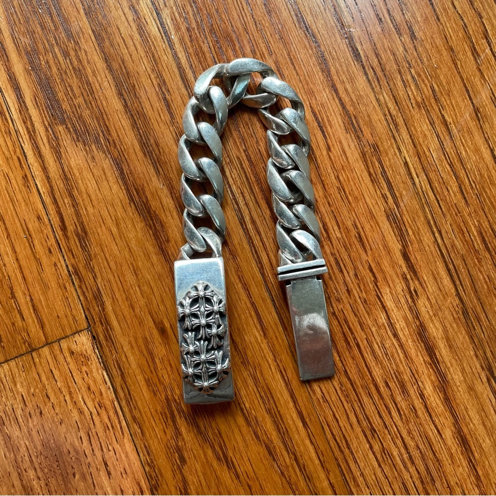Chrome Hearts cemetery cross id bracelet